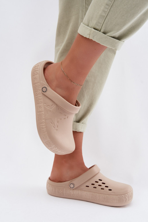 Pantofole Zoccoli Femminile Pantofole leggere Big Star TT274A083 beige