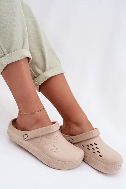 Pantofole Zoccoli Femminile Pantofole leggere Big Star TT274A083 beige