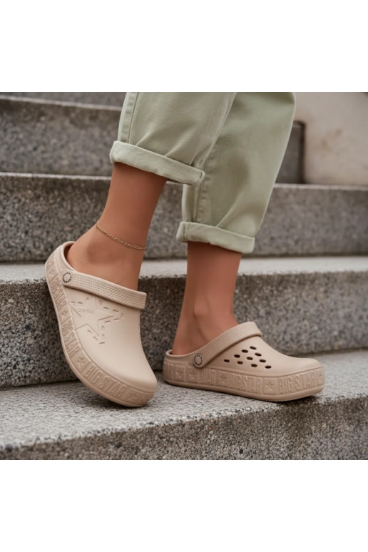 Pantofole Zoccoli Femminile Pantofole leggere Big Star TT274A083 beige