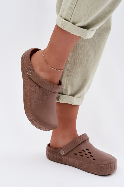 Pantofole Zoccoli Femminile Pantofole leggere Big Star TT274A085 colore marrone