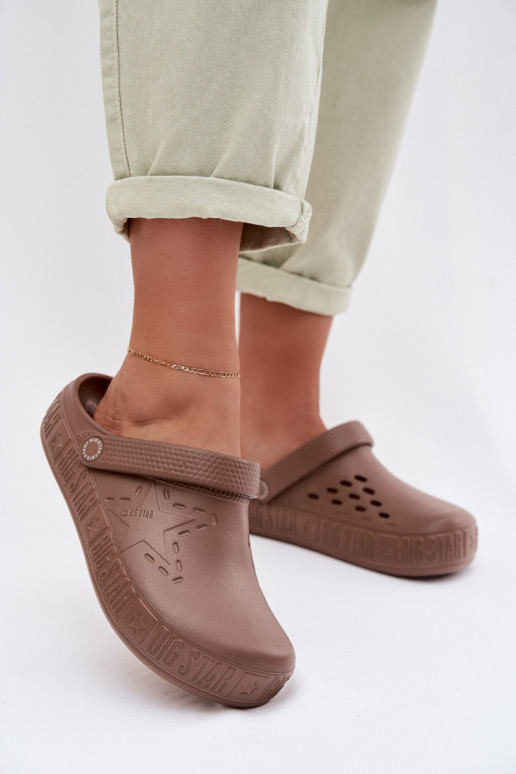 Pantofole Zoccoli Femminile Pantofole leggere Big Star TT274A085 colore marrone