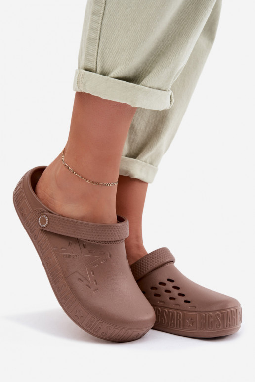 Pantofole Zoccoli Femminile Pantofole leggere Big Star TT274A085 colore marrone