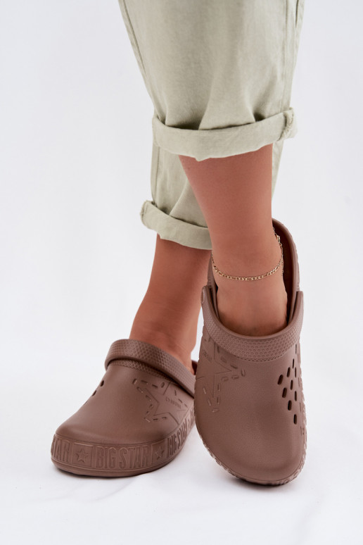 Pantofole Zoccoli Femminile Pantofole leggere Big Star TT274A085 colore marrone