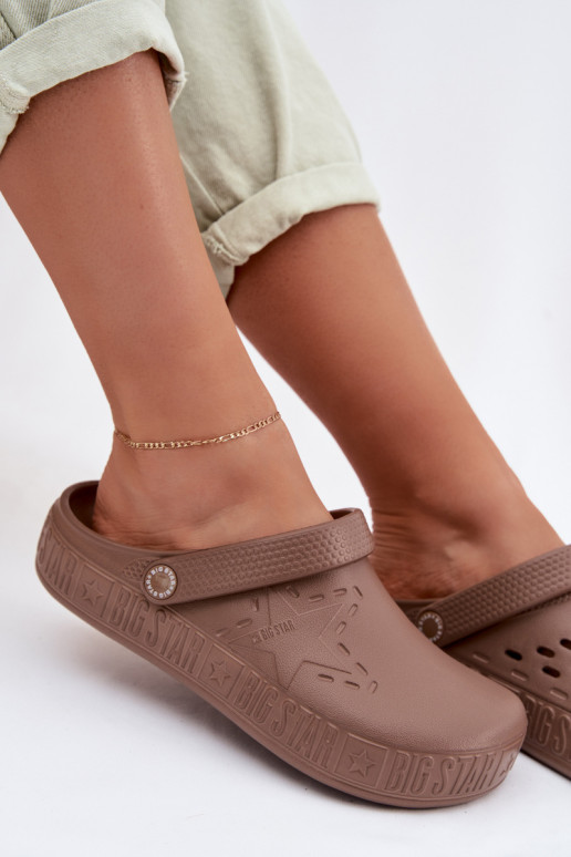 Pantofole Zoccoli Femminile Pantofole leggere Big Star TT274A085 colore marrone