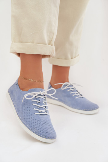 scarpe FemminileAbilitatoturalnego dalla pelle scamosciatau S.Barski LR61-7080 colore blu 2