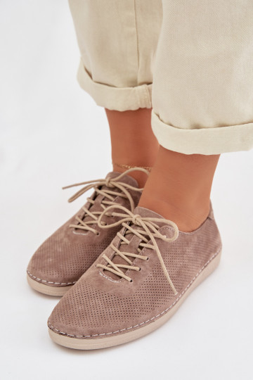 Stivali in camoscio da donna S.Barski LR61-7080 sabbia