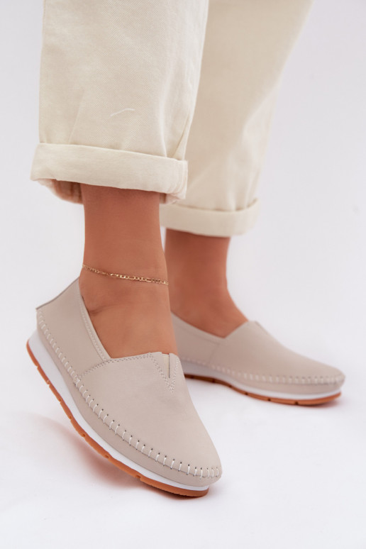 Pelle scarpe Femminile S.Barski LR61-7051 beige