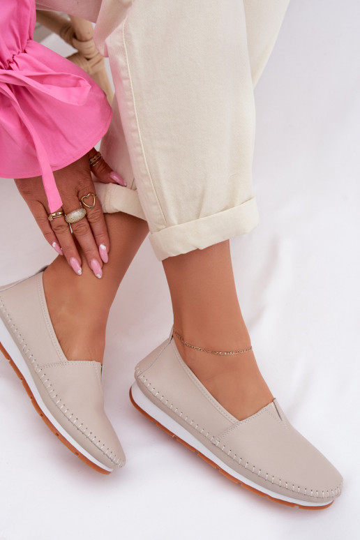 Pelle scarpe Femminile S.Barski LR61-7051 beige