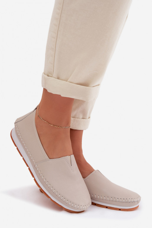 Pelle scarpe Femminile S.Barski LR61-7051 beige