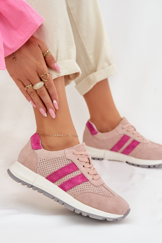 Scarpe modello sneakers FemminileAbilitatoturalnego dalla pelle scamosciatau colore rosa Deverceline