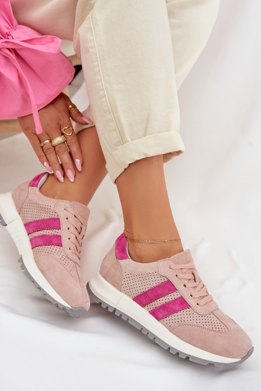 Scarpe modello sneakers FemminileAbilitatoturalnego dalla pelle scamosciatau colore rosa Deverceline