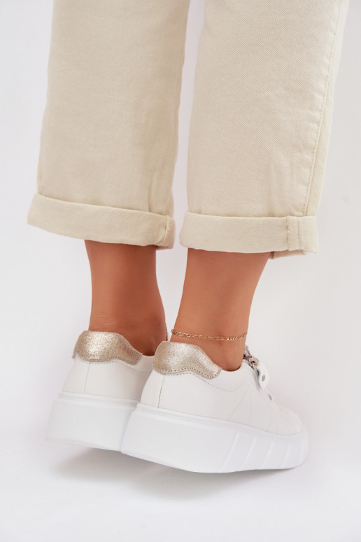 Pelle scarpe Femminile con cerniere Colore bianco Althea