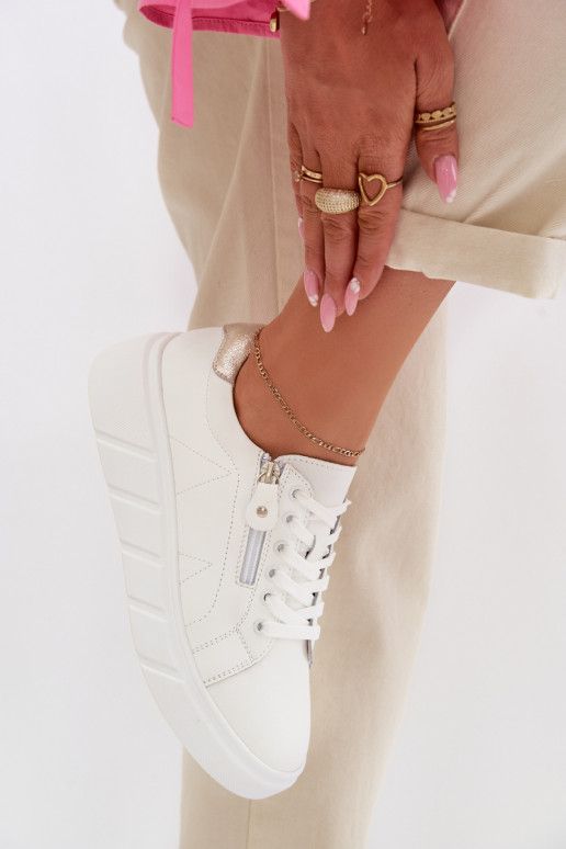 Pelle scarpe Femminile con cerniere Colore bianco Althea