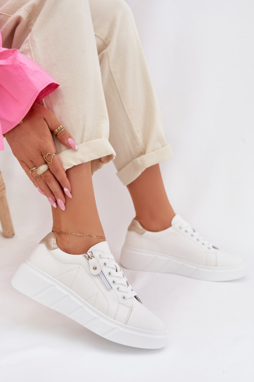 Pelle scarpe Femminile con cerniere Colore bianco Althea