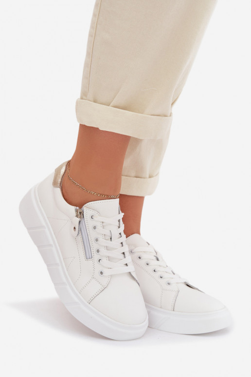 Pelle scarpe Femminile con cerniere Colore bianco Althea