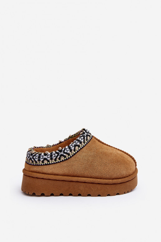 Pantofole Infantile Un modello convincente riscaldamento colore marrone Olivane