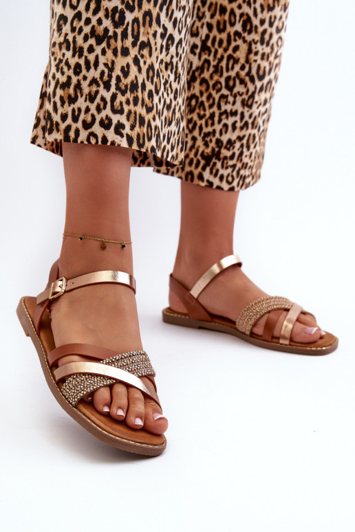 Sandali da donna in ecopelle Sergio Leone SK085H colore marrone