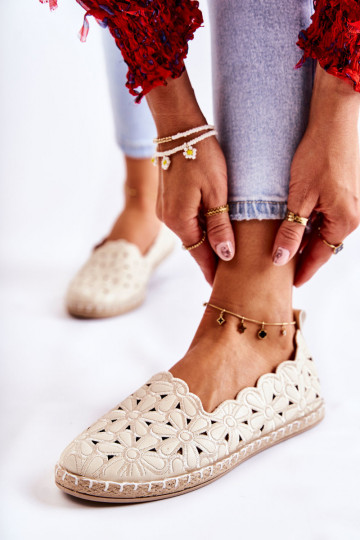 Femminile Un modello convincente Ballerine con fiori beige Vennice