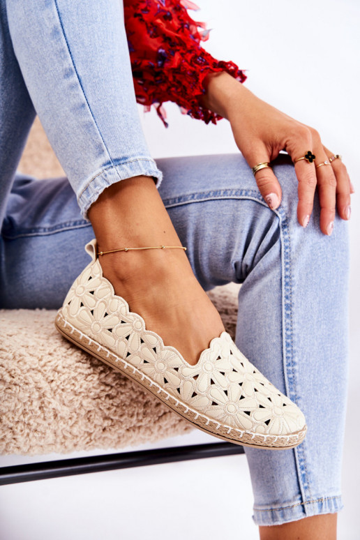 Femminile Un modello convincente Ballerine con fiori beige Vennice