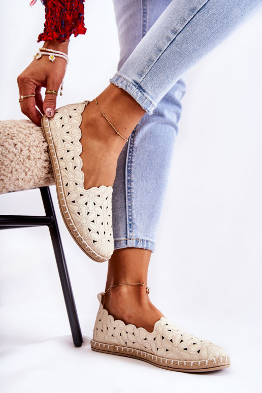 Femminile Un modello convincente Ballerine con fiori beige Vennice