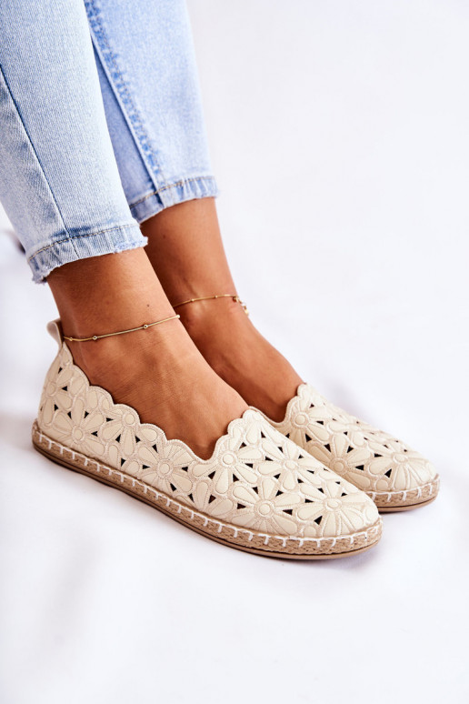 Femminile Un modello convincente Ballerine con fiori beige Vennice