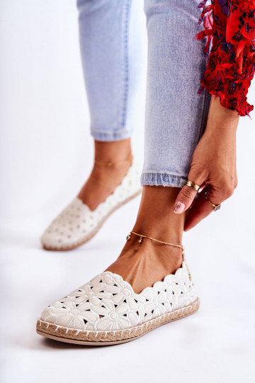 Femminile Un modello convincente Ballerine con fiori Colore bianco Vennice