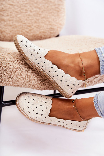 Femminile Un modello convincente Ballerine con fiori Colore bianco Vennice 2