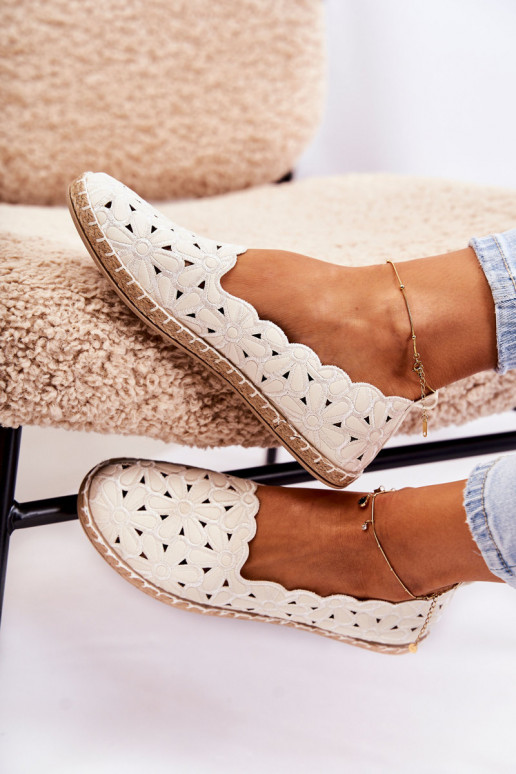 Femminile Un modello convincente Ballerine con fiori Colore bianco Vennice