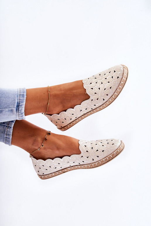 Femminile Un modello convincente Ballerine con fiori Colore bianco Vennice