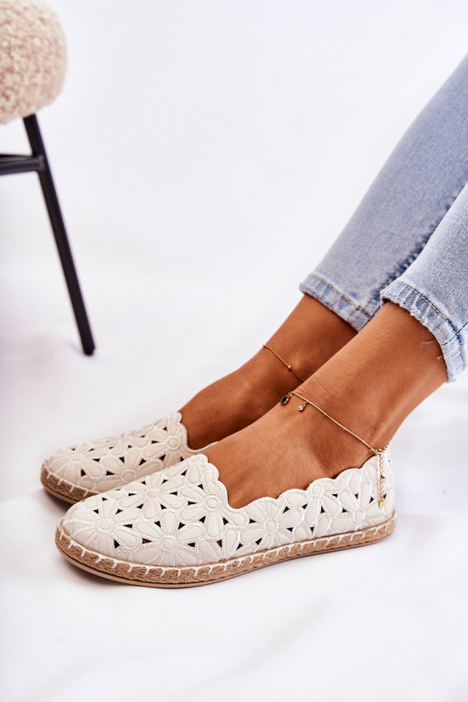 Femminile Un modello convincente Ballerine con fiori Colore bianco Vennice