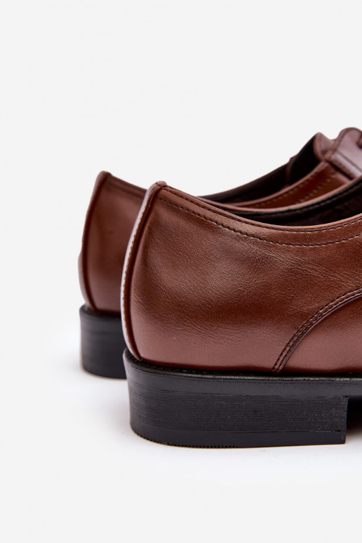 Deveschio Pelle scarpe colore marrone Harene