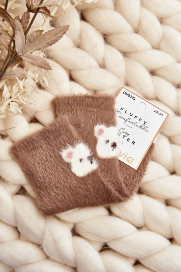 con una pelliccia Skarpety Infantile Con Orso colore marrone 2