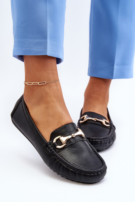 Femminile Elegantello classico Mocassini Eko Pelle colore nero Demese