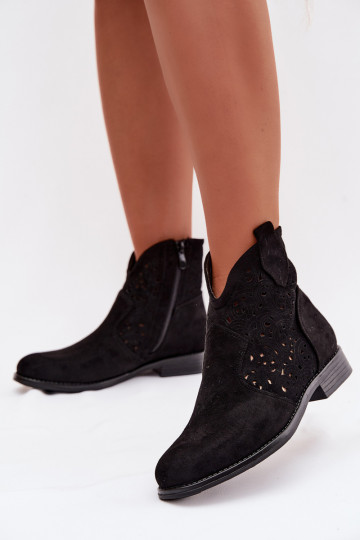 Stivaletti da donna con tacco largo S.Barski HY61-8026 neri