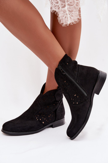 Stivaletti da donna con tacco largo S.Barski HY61-8026 neri 2