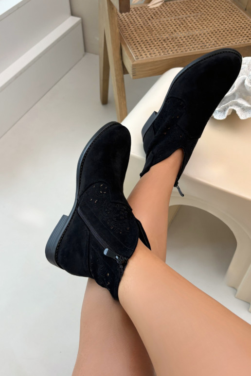 Stivaletti da donna con tacco largo S.Barski HY61-8026 neri