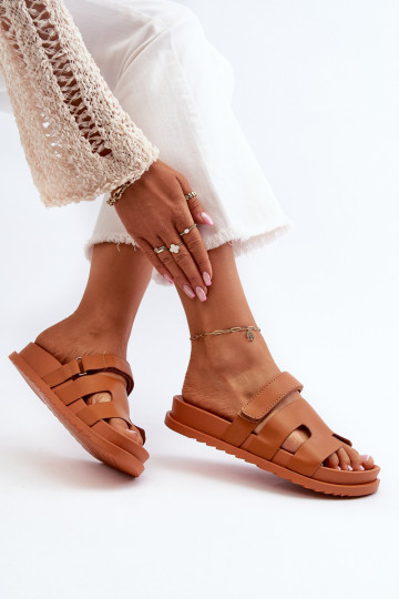 Elegantello classico Pantofole da donna colore marrone Molie 2