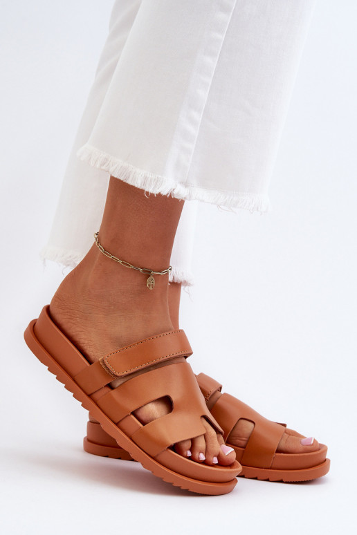 Elegantello classico Pantofole da donna colore marrone Molie