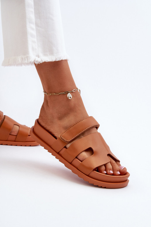 Elegantello classico Pantofole da donna colore marrone Molie