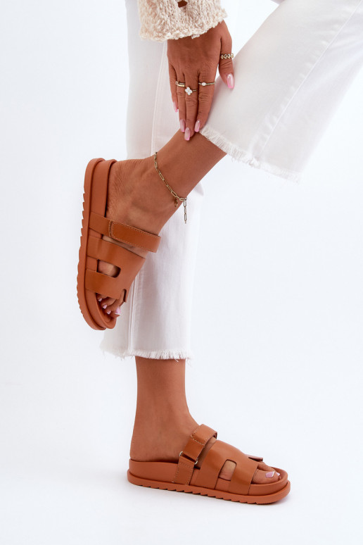 Elegantello classico Pantofole da donna colore marrone Molie