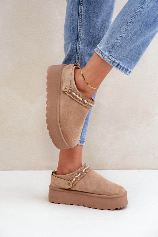 Stivali da neve Con decorazioni Haftem beige Selithria