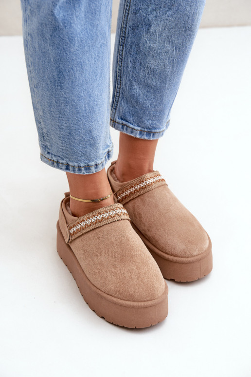 Stivali da neve Con decorazioni Haftem beige Selithria