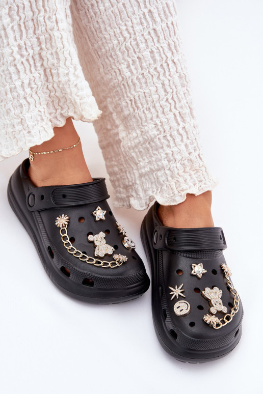 Pantofole leggere Pantofole da donnaPrzypinkami colore nero Linaviela