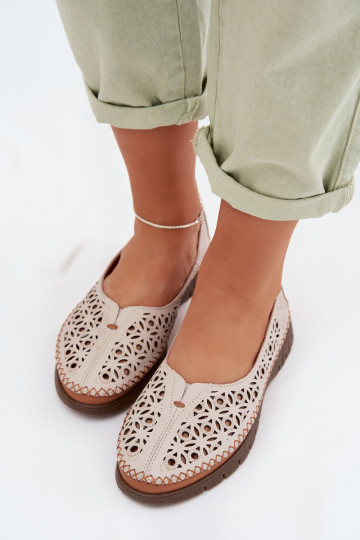 Ballerine traforate FemminileAbilitatoturalnej Skóry Sergio Leone SP-006 colore grigio