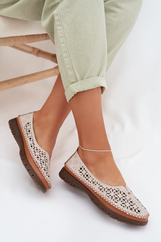 Ballerine traforate FemminileAbilitatoturalnej Skóry Sergio Leone SP-006 colore grigio