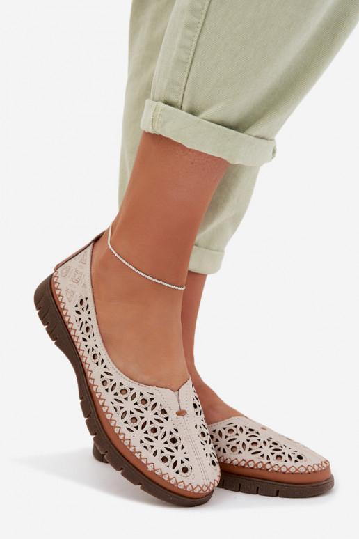 Ballerine traforate FemminileAbilitatoturalnej Skóry Sergio Leone SP-006 colore grigio