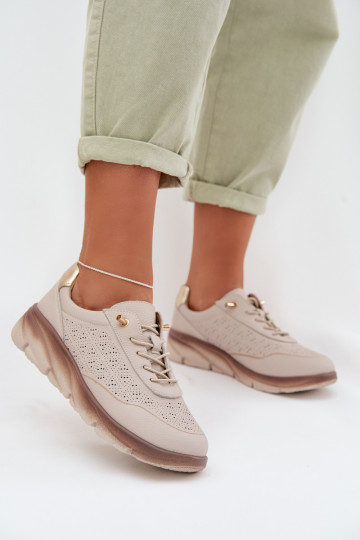 Pelle dalla pelle scamosciata Scarpe modello sneakers Femminile con elementi traforati Sergio Leone SP-002 colore marrone 2