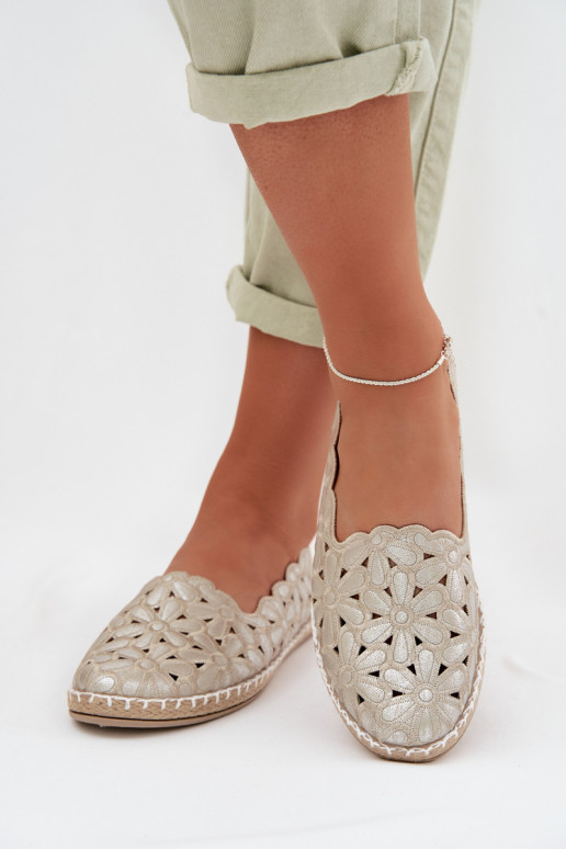 Femminile Un modello convincente Ballerine con fiori colore dorato Vennice