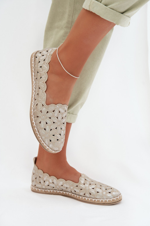 Femminile Un modello convincente Ballerine con fiori colore dorato Vennice