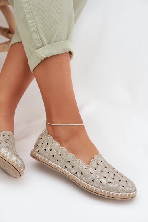 Femminile Un modello convincente Ballerine con fiori colore dorato Vennice